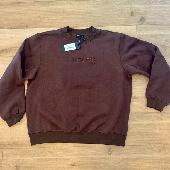 NWT* White Fox Stay Lifted Oversized Sweatshirt in Bitter Chocolate - S/M - Picture 5 of 8